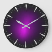 Modern Purple Minimalist Contemporary ラージ壁時計 (正面)