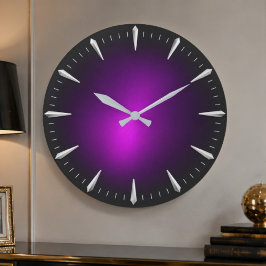Modern Purple Minimalist Contemporary ラージ壁時計