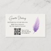 Modern Purple Mobile Notary Photo QR Code 名刺 (裏面)
