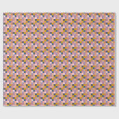 Modern Purple Mustard Checkered Geometric Earthy ラッピングペーパー (フラット)