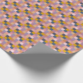 Modern Purple Mustard Checkered Geometric Earthy ラッピングペーパー (角)
