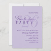Modern Purple Photo Graduation Party 招待状 (正面)