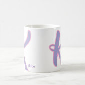 Modern Purple & Pink Monogram Personalized Name K コーヒーマグカップ (中央)