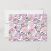 Modern Purple Rose RSVP Wedding Card (裏面)