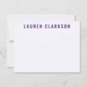 Modern Purple Shadow Name Personalized Note Card セーブザデート (正面)