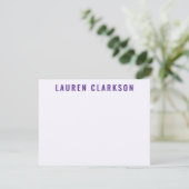 Modern Purple Shadow Name Personalized Note Card セーブザデート (スタンド正面)