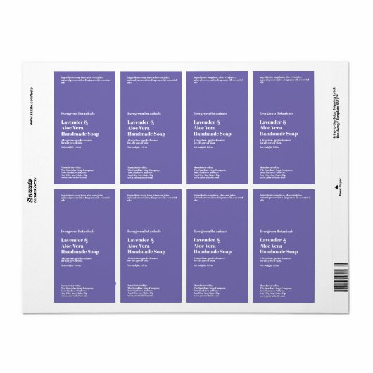 Modern Purple Soap Packaging Label ラベル (フルシート)