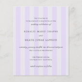 Modern Purple Stripes Budget Wedding Invite チラシ (正面)