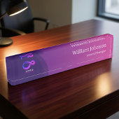 Modern Purple Technology Custom Logo  デスクネームプレート