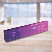 Modern Purple Technology Custom Logo  デスクネームプレート