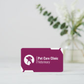 Modern Purple Vet Clinic Business Card for Pet Car 名刺 (スタンド正面)