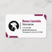 Modern Purple Vet Clinic Business Card for Pet Car 名刺 (裏面)