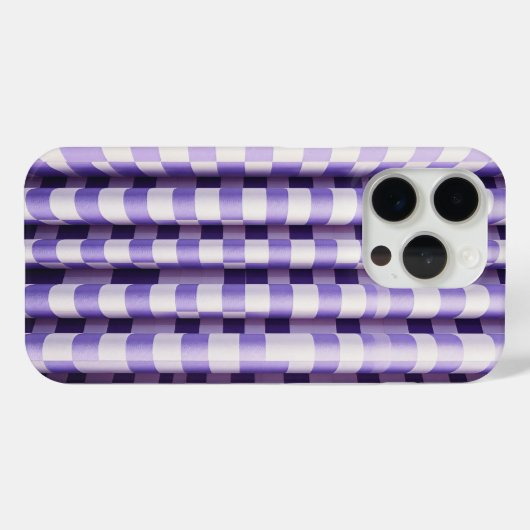 Modern Purple & White 3D Wave Phone Case - Elegant Case-Mate iPhoneケース (裏面 (横))