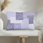 Modern Purple White Botanical Accent Pillow アクセントクッション