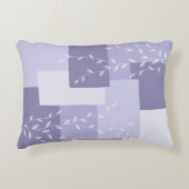 Modern Purple White Botanical Accent Pillow アクセントクッション (正面)