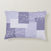 Modern Purple White Botanical Accent Pillow アクセントクッション (裏面)