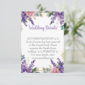 👉 Modern Purple Wisteria Gold Wedding Details Enc エンクロージャーカード (スタンド正面)