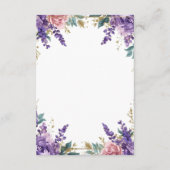 👉 Modern Purple Wisteria Gold Wedding Details Enc エンクロージャーカード (裏面)