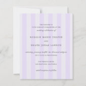 Modern PurpleStripes Budget Wedding Invite (正面)