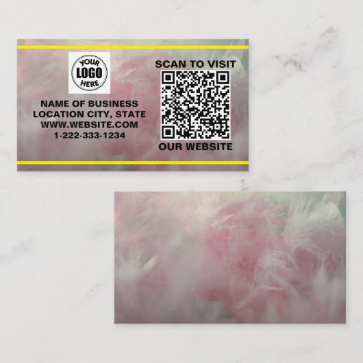 Modern QR Business Card – Marble Style 名刺 (正面/裏面)