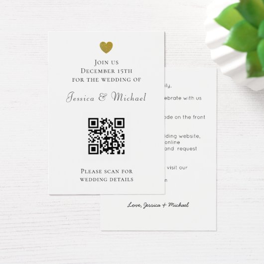 Modern QR Code All in One White Wedding Invitation (デスク)