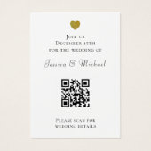 Modern QR Code All in One White Wedding Invitation (正面)