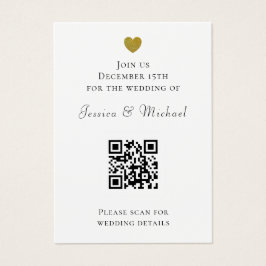 Modern QR Code All in One White Wedding Invitation