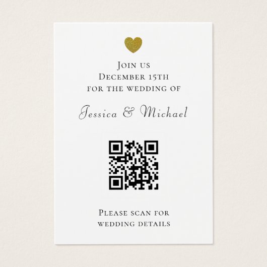 Modern QR Code All in One White Wedding Invitation (正面)