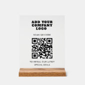 Modern QR Code and Business Logo Minimalist アクリルサイン (正面)