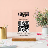 Modern QR Code and Business Logo Minimalist アクリルサイン (ウェディング)