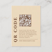 Modern QR Code Beige Wedding Details Photo エンクロージャーカード (正面)