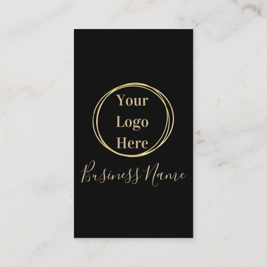 Modern QR Code Black Gold 名刺 (裏面)