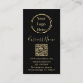 Modern QR Code Black Gold 名刺 (正面)