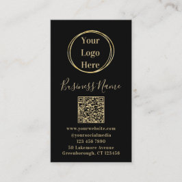 Modern QR Code Black Gold 名刺