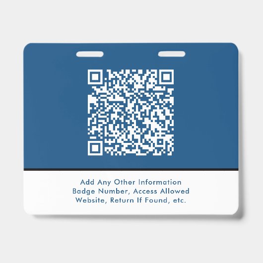 Modern QR Code Blue Event Access Pass ID バッジ (裏面)