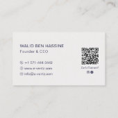 Modern QR Code & Business Logo l Navy Blue & Gold 名刺 (裏面)