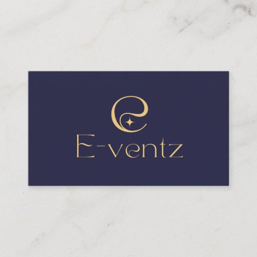 Modern QR Code & Business Logo l Navy Blue & Gold 名刺 (正面)