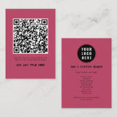 Modern QR Code Business Logo Trendy ノートカード (正面/裏面)