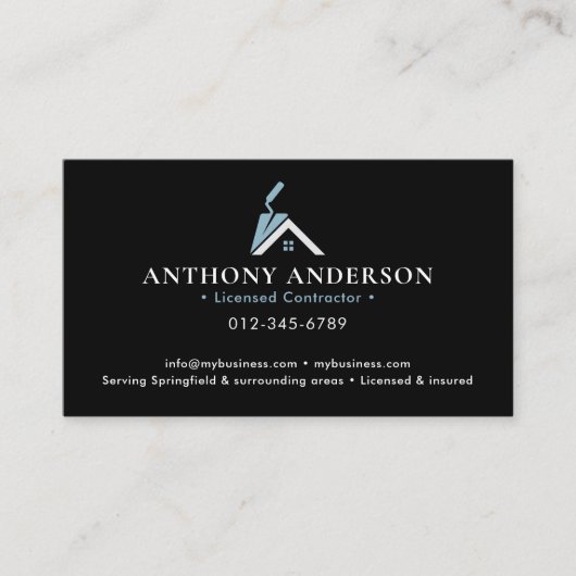 Modern QR Code Contractor/Construction 名刺 (正面)