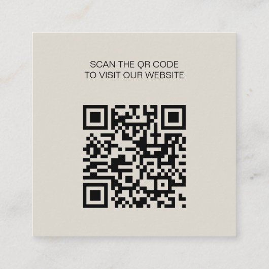 Modern QR Code Custom Logo Neutral Corporate スクエア名刺 (裏面)