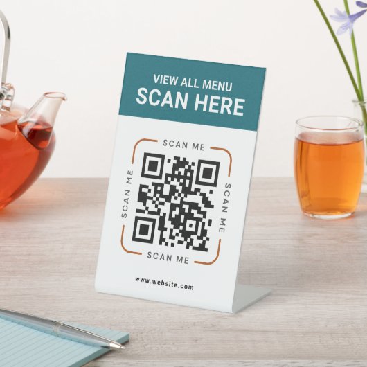 Modern QR Code | Digital Menu Tabletop Sign 台座サイン (インサイチュ)