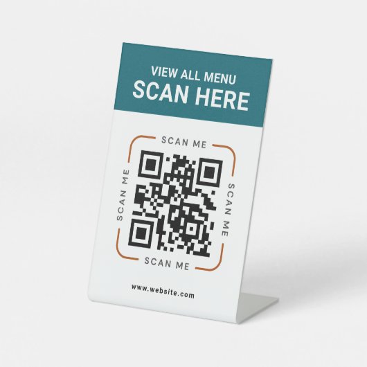 Modern QR Code  | Digital Menu Tabletop Sign 台座サイン (正面)