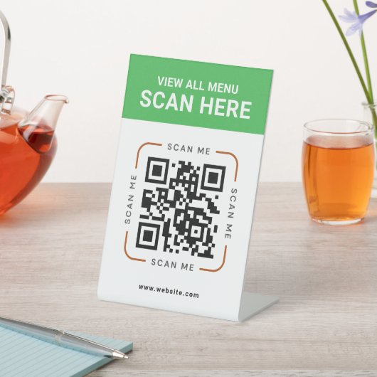 Modern QR Code | Digital Menu Tabletop Sign 台座サイン (インサイチュ)