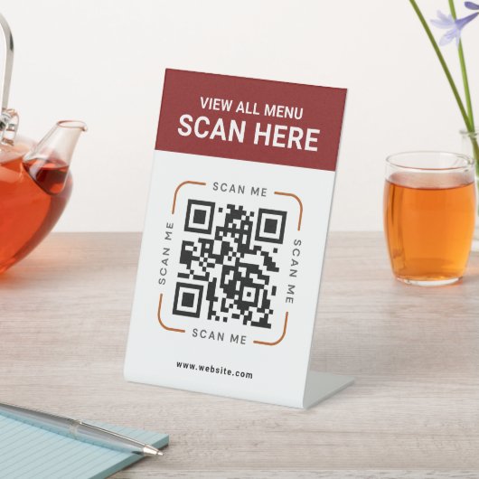 Modern QR Code | Digital Menu Tabletop Sign 台座サイン (インサイチュ)