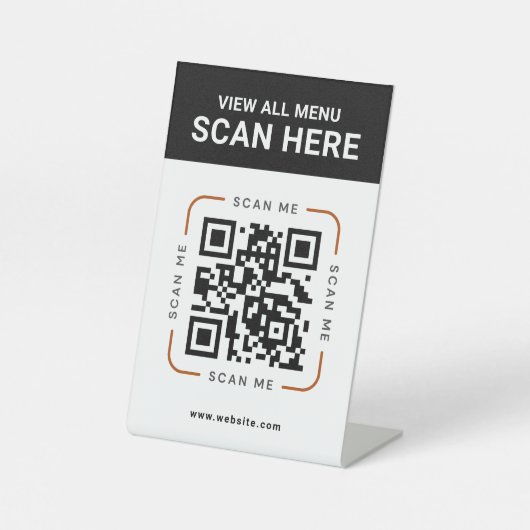 Modern QR Code | Digital Menu Tabletop Sign 台座サイン (正面)