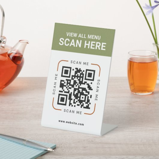 Modern QR Code  | Digital Menu Tabletop Sign 台座サイン (インサイチュ)