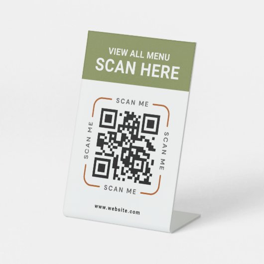 Modern QR Code | Digital Menu Tabletop Sign 台座サイン (正面)