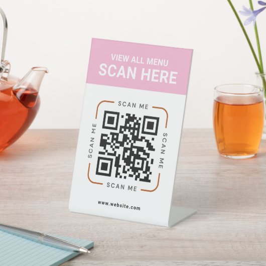 Modern QR Code | Digital Menu Tabletop Sign 台座サイン (インサイチュ)
