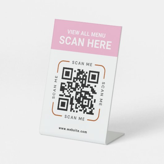 Modern QR Code | Digital Menu Tabletop Sign 台座サイン (正面)