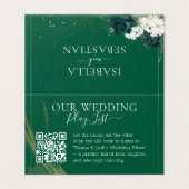 Modern QR Code Emerald Green Rose Wedding (外部フラット)